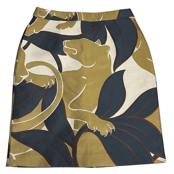 Ann Taylor NWT Jacquard Lioness Cougar Panther Jungle Motif Skirt size 4 - Picture 1 of 15